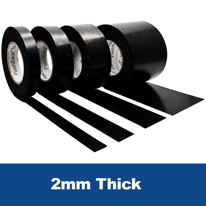 2mm - Black Solid Rubber Roll - NR/SBR Blended Commercial Grade Rubber Sheet - Flashback Tape