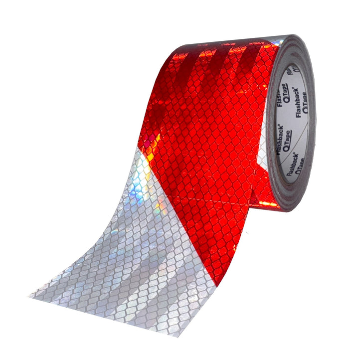 Red & White Chevron Prismatic Reflective Tape - Flashback Tape