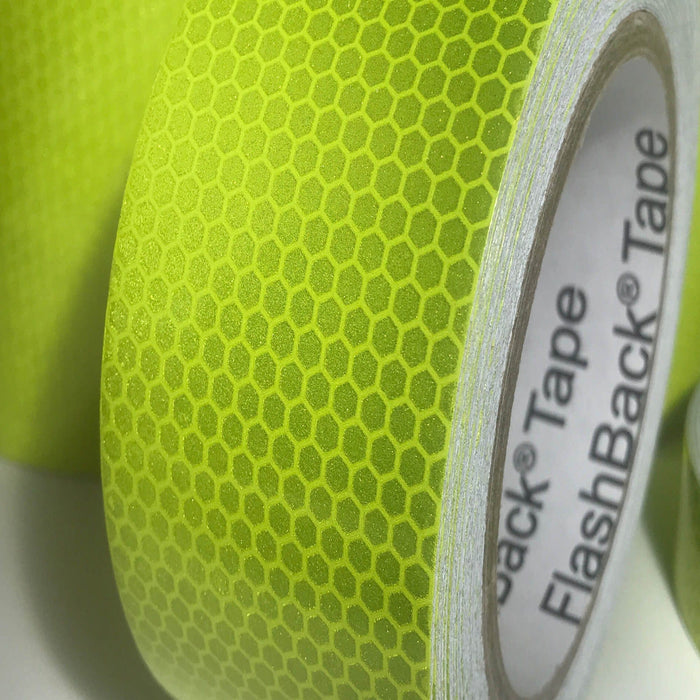 Hi Vis Lime Yellow Glass Bead Reflective Tape - Flashback Tape