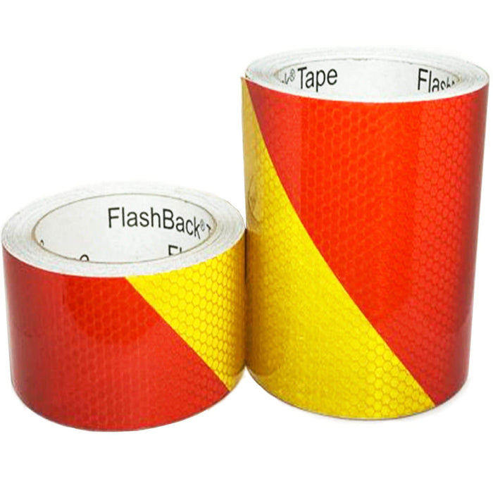Red & Yellow Chevron Glass Bead Reflective Tape - Flashback Tape