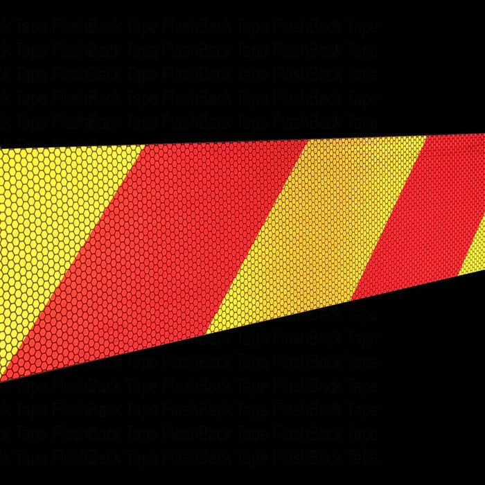 Red & Yellow Chevron Glass Bead Reflective Tape - Flashback Tape