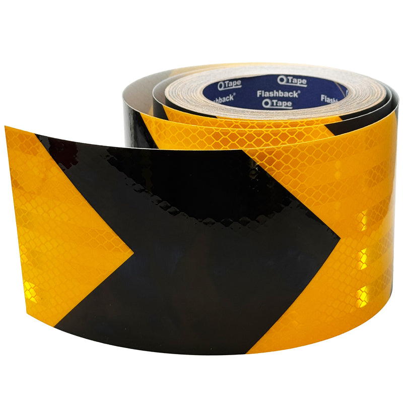 Black & Yellow Arrow Prismatic Reflective Tape | Flashback® Tape