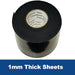 1mm - Black Solid Rubber Sheeting - NR/SBR Blended Commercial Grade Rubber - Flashback Tape