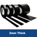 3mm - Black Solid Rubber Roll - NR/SBR Blended Commercial Grade Rubber Sheet - Flashback Tape