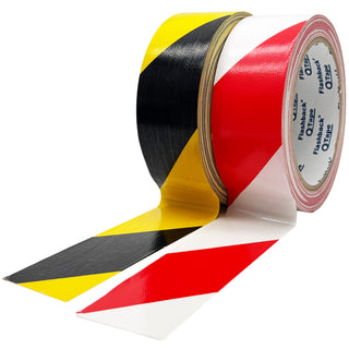 striped hazard warning cloth tape black yellow and red white