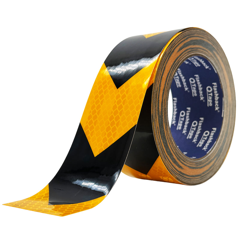 Black & Yellow Arrow Prismatic Reflective Tape | Flashback® Tape