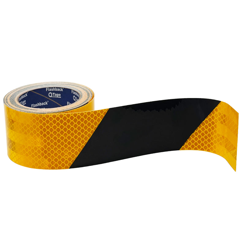 Black & Yellow Chevron Reflective Tape | Flashback® Tape