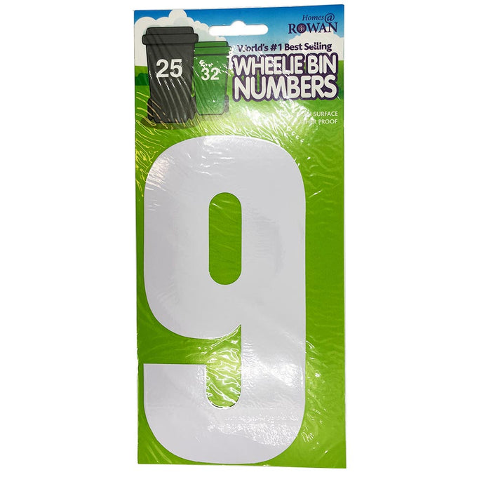 White Wheelie Bin Numbers | 0-9 — Flashback Tape