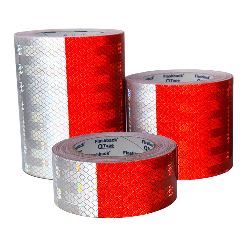 Red & White Prismatic Reflective Tape – High Visibility Safety Marking Tape | Flashback®