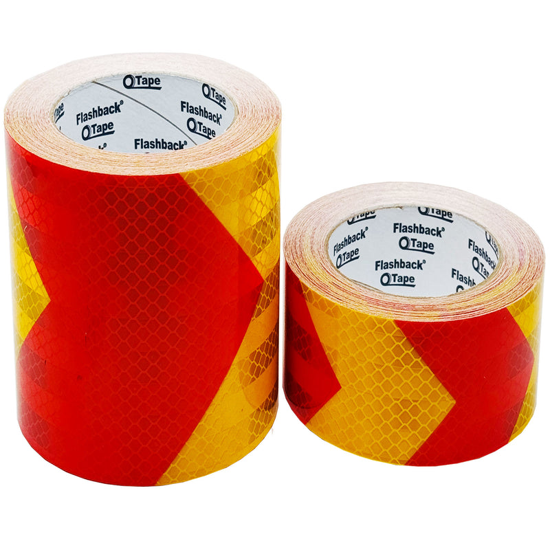 Red & Yellow Arrow Prismatic Reflective Tape | Flashback® Tape
