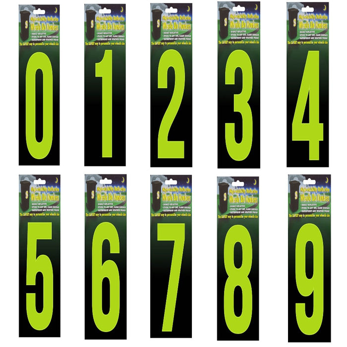 Reflected Numbers Hi-Vis Reflective Numbers for Wheelie Bins, Mailboxes & Business Use ...