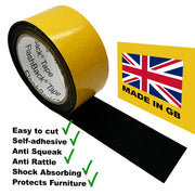 Anti Squeak / Rattle Black Felt Sticky Tape FlashBack® Tape - Flashback Tape