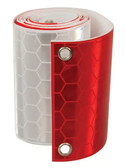 Red / White Reflective Fence Strips 15cm x 3.5 Metres