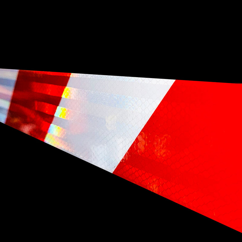 Red & White Chevron Prismatic Reflective Tape - Flashback Tape