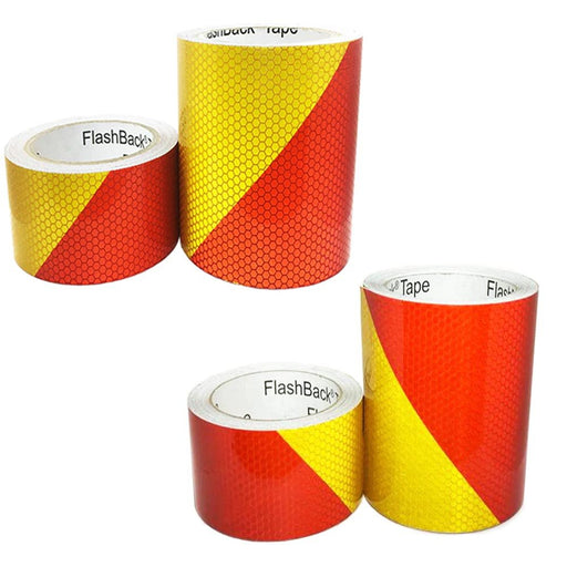 Red & Yellow Chevron Glass Bead Reflective Tape - Flashback Tape