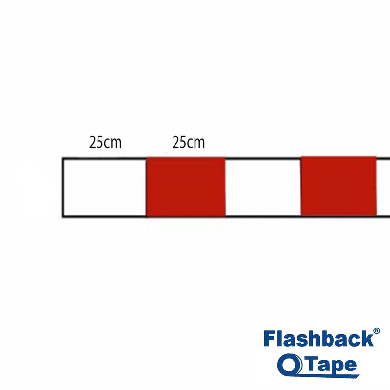 Red & White Prismatic Reflective Tape – High Visibility Safety Marking Tape | Flashback®
