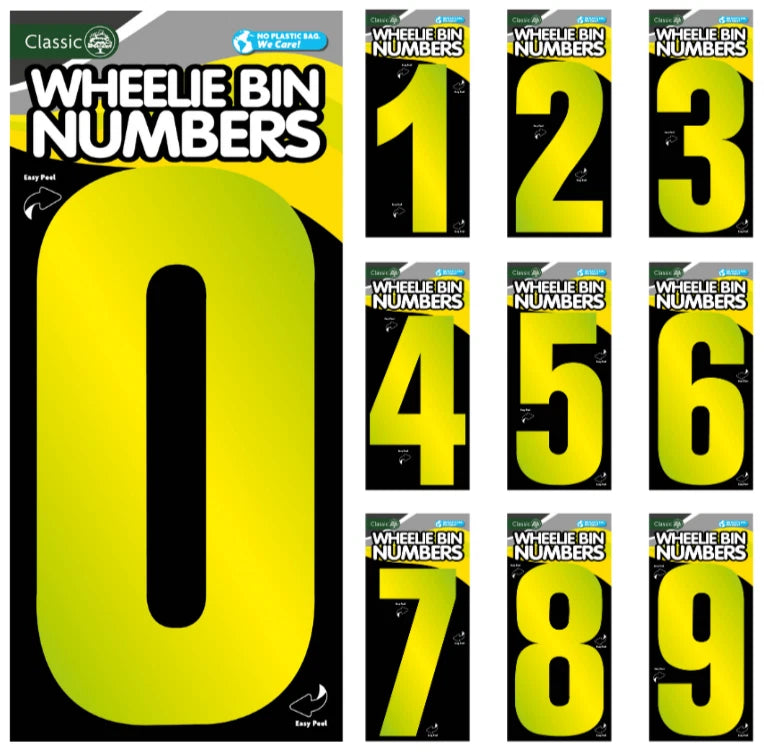 Durable Wheelie Bin Numbers – Weatherproof Stickers for Easy Identification