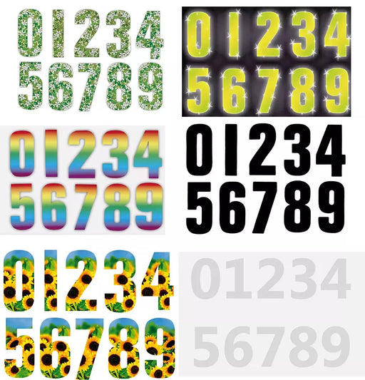 Number Sheet Vinyl Decal Stickers – Black Race Style For Cars, Bikes, Doors & Wheelie Bins