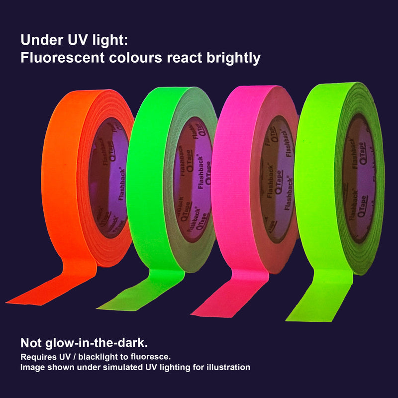 Flashback® Hi-Vis Fluorescent Cloth Marking Tape – UV/Blacklight Reactive | Colours & Bulk Packs