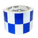 Blue & White/Silver Checkered Glass Bead Reflective Tape - Flashback Tape