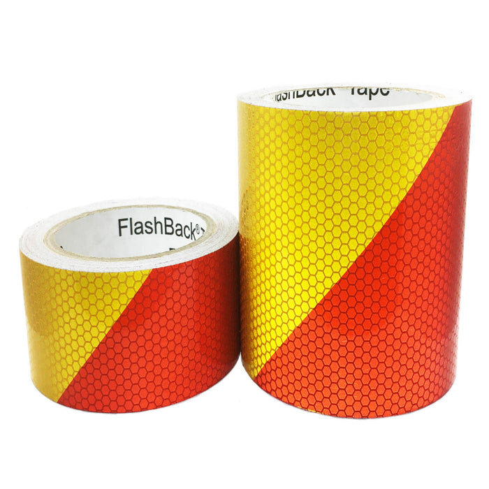 Red & Yellow Chevron Glass Bead Reflective Tape - Flashback Tape