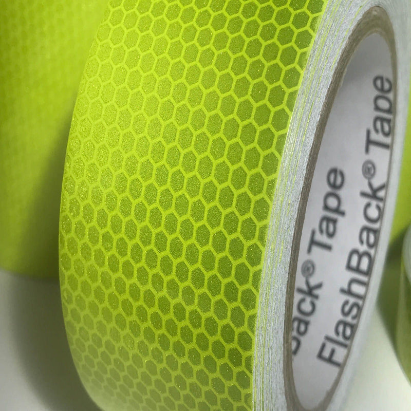 Hi Vis Lime Yellow Glass Bead Reflective Tape - Flashback Tape