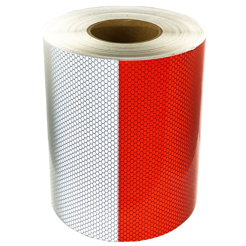 Red / White Glass Bead Reflective Tape for Barriers & Posts. - Flashback Tape