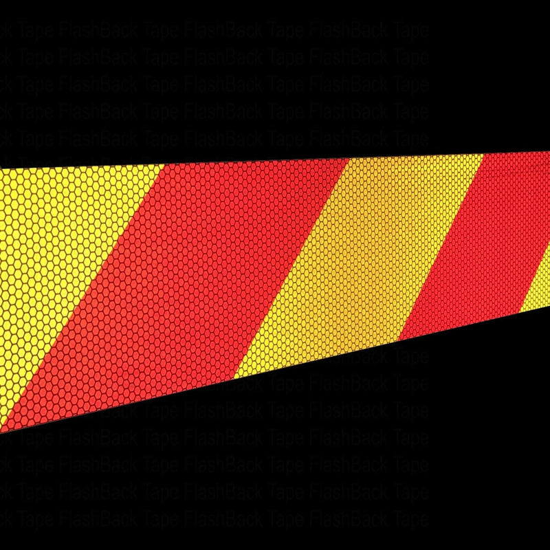 Red & Yellow Chevron Glass Bead Reflective Tape - Flashback Tape